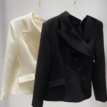 Blazers Γυναικεία Άνοιξη Φθινόπωρο Νέα Μόδα Φερμουάρ στο πλάι σε στυλ Hepburn Μοναδικό casual κοστούμι γαλλικό