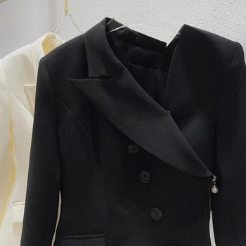 Blazers Γυναικεία Άνοιξη Φθινόπωρο Νέα Μόδα Φερμουάρ στο πλάι σε στυλ Hepburn Μοναδικό casual κοστούμι γαλλικό