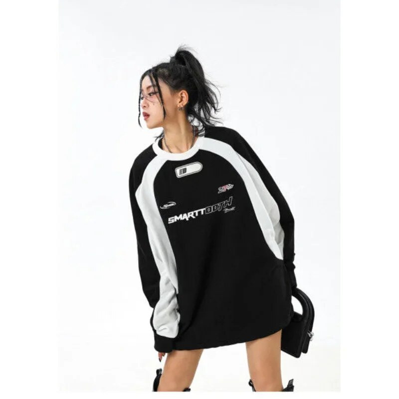 HOUZHOU Vintage Y2k Hanorac Streetwear Femei oversize estetic stil coreean Pulover Hippie Designer Hoodie Kpop Moda