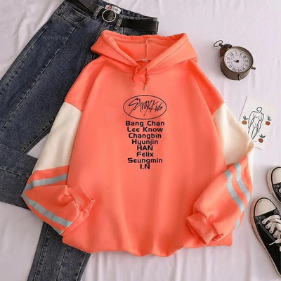 Noul Harajuku stil coreean KPOP Straykids Stray Kids Album Hanorace pentru femei Hanorac cu mânecă lungă Patchwork pentru femei Pulovere