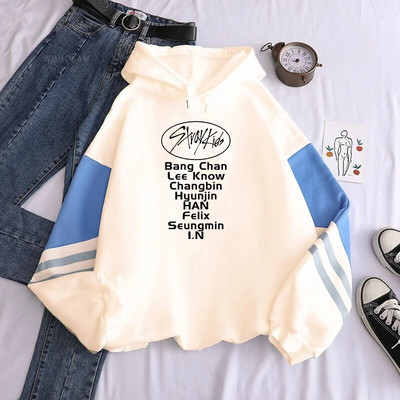 Noul Harajuku stil coreean KPOP Straykids Stray Kids Album Hanorace pentru femei Hanorac cu mânecă lungă Patchwork pentru femei Pulovere