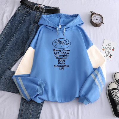 Noul Harajuku stil coreean KPOP Straykids Stray Kids Album Hanorace pentru femei Hanorac cu mânecă lungă Patchwork pentru femei Pulovere