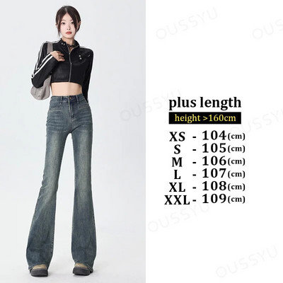 Blugi flare femei skinny talie înaltă estetică Y2k haine pantaloni din denim vintage spălat retro mopping moda coreeană stradă nou