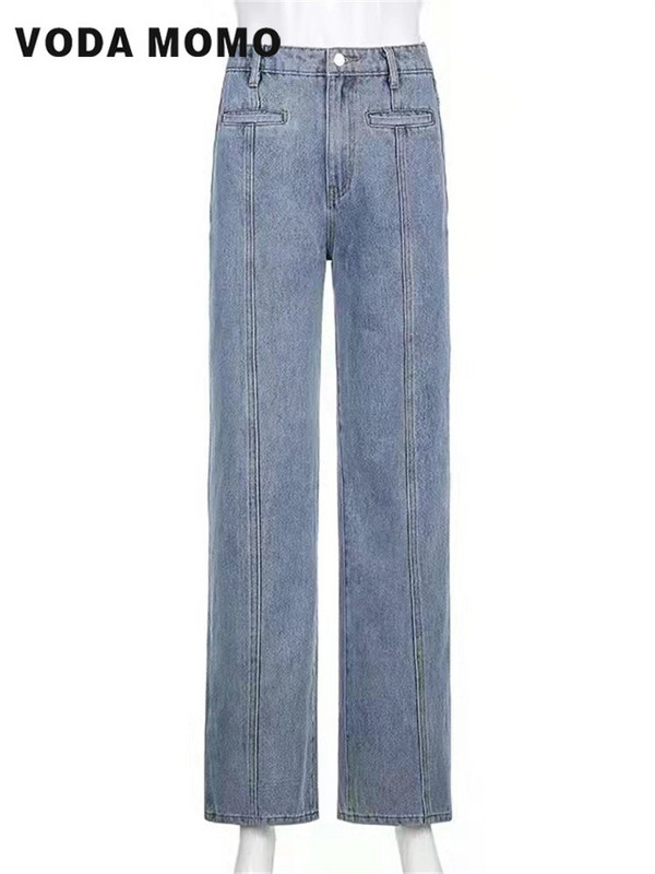 Jesenné vintage európske a americké štýlové nohavice s úzkym strihom, päťcípe hviezdy, rovné dámske rovné široké nohavice