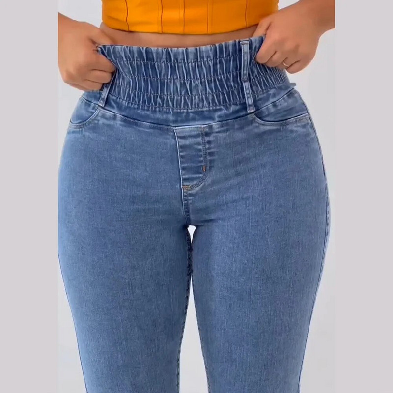 Dámske zimné džínsy s vysokým pásom, úzke nohavice, elastické džínsy s pásom, ležérne oblečenie, džínsy pre ženy, módne nohavice, streetwear