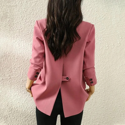 Moteriška rožinė striukė, 2023 m. ruduo Naujas mados dizainas High Sense laisvalaikio ilgomis rankovėmis mažas kostiumo viršus pavasario ir rudens M1129