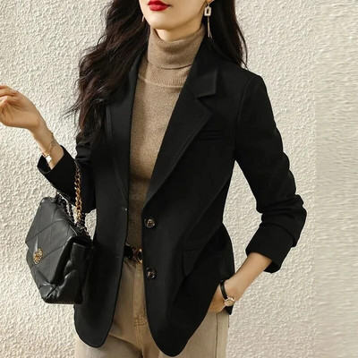 Moteriška rožinė striukė, 2023 m. ruduo Naujas mados dizainas High Sense laisvalaikio ilgomis rankovėmis mažas kostiumo viršus pavasario ir rudens M1129