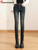 Dámske úzke džínsy s vysokým pásom, jar/jeseň, kórejské, strečové džínsy, nadrozmerné 4xl, dĺžka po členky, kotné džínsy