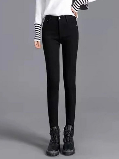 Dámske úzke džínsy s vysokým pásom, jar/jeseň, kórejské, strečové džínsy, nadrozmerné 4xl, dĺžka po členky, kotné džínsy