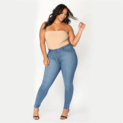 Reducere fierbinte blugi de talie mare pentru femei Blugi skinny cu talie înaltă Pantaloni casual creion din denim XL-5XL livrare picătură