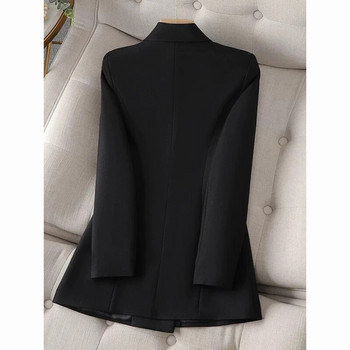Μαύρο διπλό στήθος Γυναικείο μπλέιζερ επαγγελματικό γυναικείο παλτό γραφείου 2023 Φθινόπωρο Χειμώνας Νέα γυναικεία casual blazer outwear