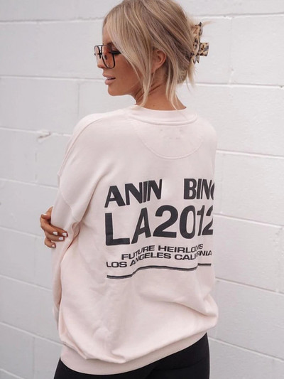 Суитшърт с буквен печат Дамски есенно-зимни дрехи за 2023 г. Модни пуловери Горнища Винтидж суитшърти Суичъри с качулка Oversize Женски