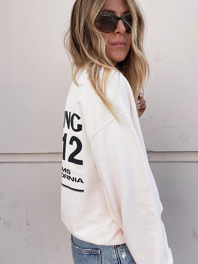 Dámska mikina s potlačou písmen 2023, jeseň/zima, módne pulóvre, topy, vintage mikiny, mikiny s kapucňou, nadrozmerné dámske