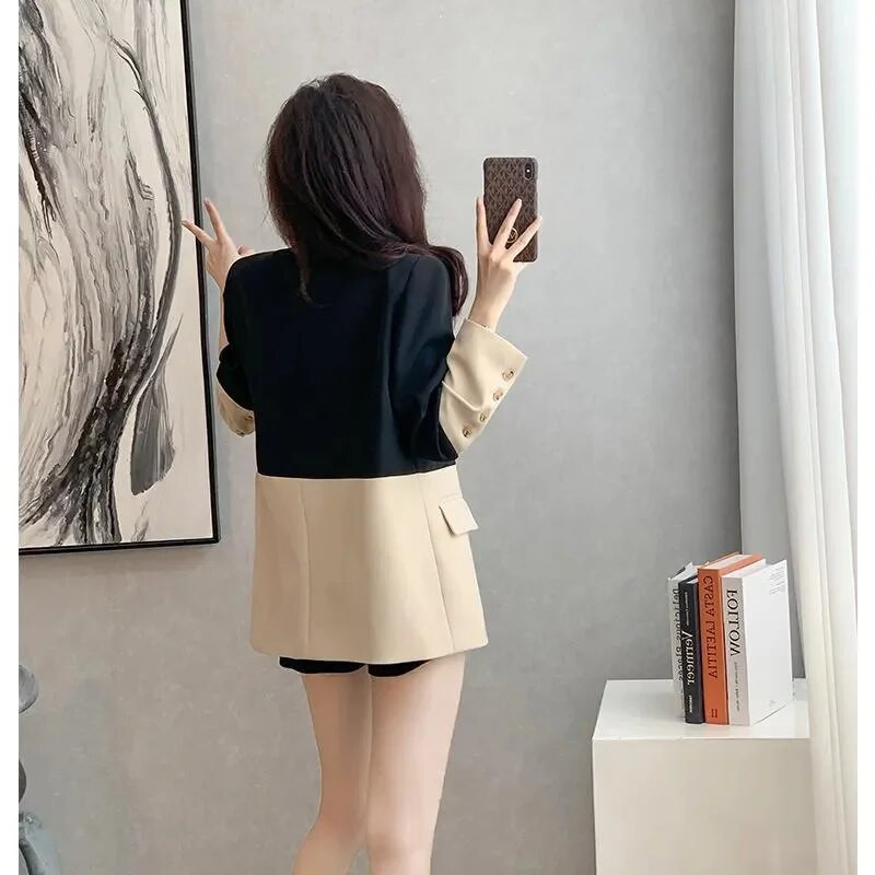 2024 Šitie kockované sako Dámske jarné jesenné kabáty Vrchné oblečenie Nové topy Módne voľné sako Vintage hnedé bundy Dámske