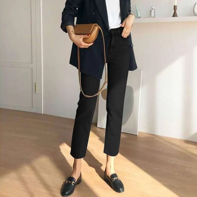 Dámske džínsy s potlačou Y2K, biele, estetické, boyfriend, pre ženy, kórejská móda, džínsy po členky