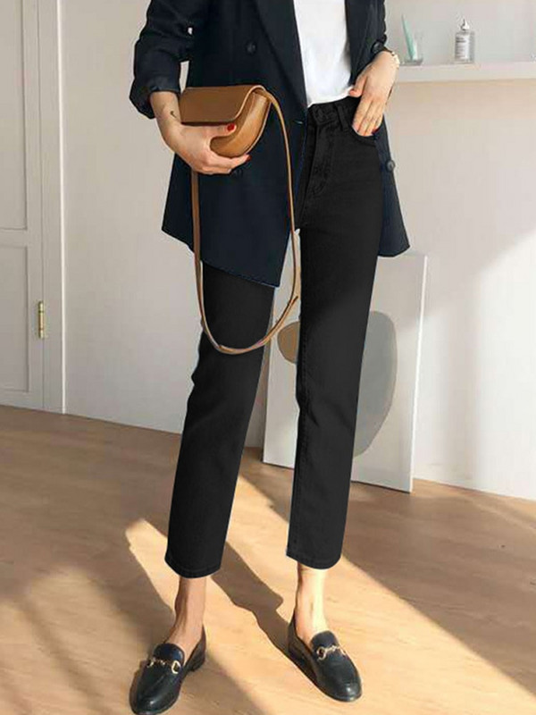 Dámske džínsy s potlačou Y2K, biele, estetické, boyfriend, pre ženy, kórejská móda, džínsy po členky