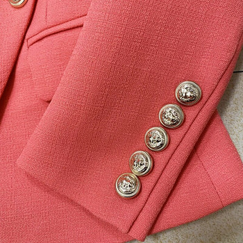 HIGH STREET 2024 Нов моден дизайнерски блейзър Дамско класическо сако с лъвски копчета, тънко прилепнало текстурирано сако