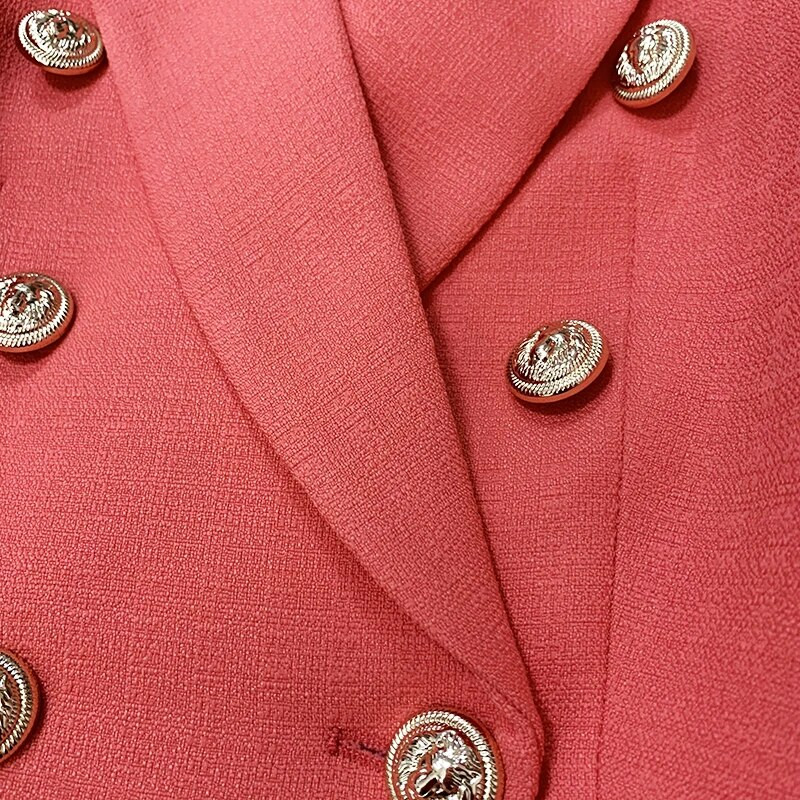 HIGH STREET 2024 Nové módne návrhárske sako Dámske klasické sako s levími gombíkmi, úzky strih, textúrované sako