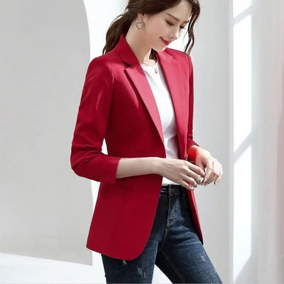 Îmbrăcăminte pentru femei Culoare uni Birou Moda Damă Casual Primăvară Vară Subțire Subțire Buzunare crestate Buton Intelectual Formal