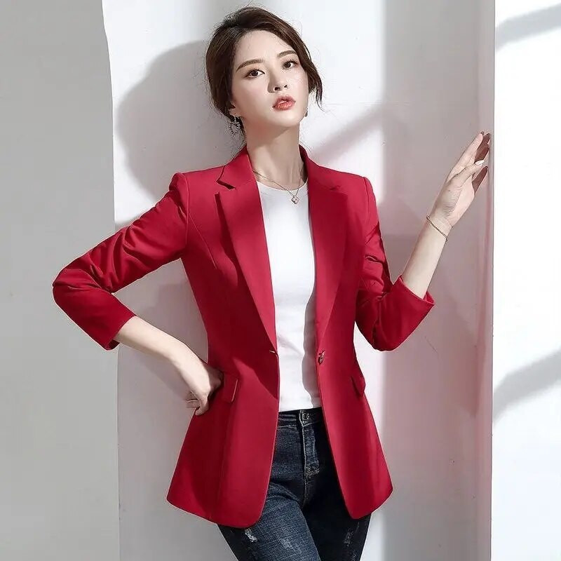 Îmbrăcăminte pentru femei Culoare uni Birou Moda Damă Casual Primăvară Vară Subțire Subțire Buzunare crestate Buton Intelectual Formal