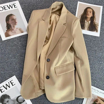 Γυναικείο Blazer 2023 Κομψό μακρυμάνικο κοστούμι ανοιξιάτικο φθινόπωρο Μπουφάν casual γραφείο Γυναικείο παλτό Chic Femme look πιο αδύνατο παντελόνι Ρούχα