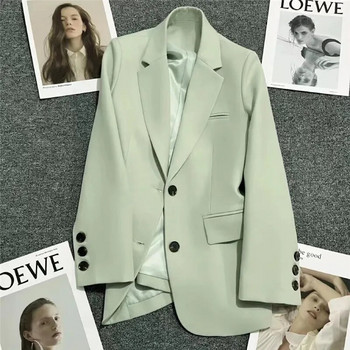 2023 Блейзър Жени Пролет Есен Елегантен костюм с дълъг ръкав Яке Ежедневно офис дамско палто Chic Femme Look slimmer Панталони Дрехи