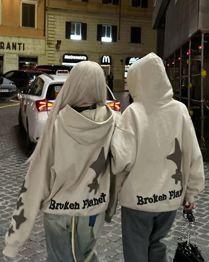 Topuri Y2k Haine Homie Hanorace Femei Streetwear Goth Harajuku Harajuku Foaming Letter Puff Print Hoodie Iubitorii Hanorac