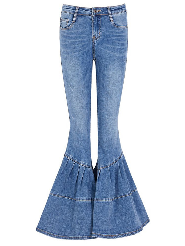 Pantaloni evazați de primăvară și toamnă 2023, de culoare deschisă, pentru femei, retro, cu talie înaltă, cu îmbinare, pantaloni largi, subțiri, cu picioare late, blugi y2k