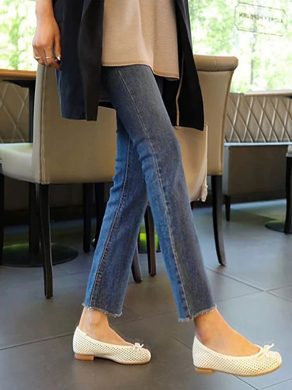 Dámske džínsy, streetwear, chlapčenské rovné, úzke, po členky, dámske džínsové nohavice, strečové nohavice, kórejská móda, y2k džínsy