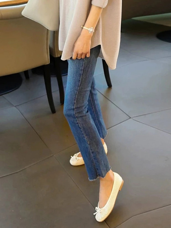 Dámske džínsy, streetwear, chlapčenské rovné, úzke, po členky, dámske džínsové nohavice, strečové nohavice, kórejská móda, y2k džínsy