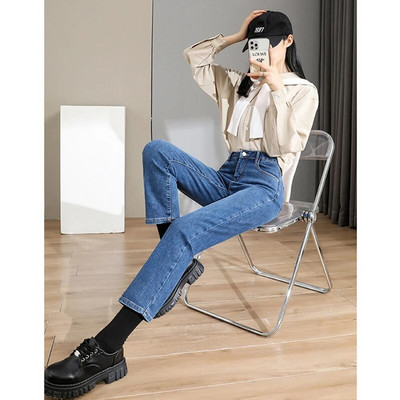 Jeans cu picior drept pentru femei, cu croială relaxată, pantaloni boyfriend din denim, cargo Premium, cu picior drept, blugi, cu croială obișnuită, Y2k Streetwear Eleganti