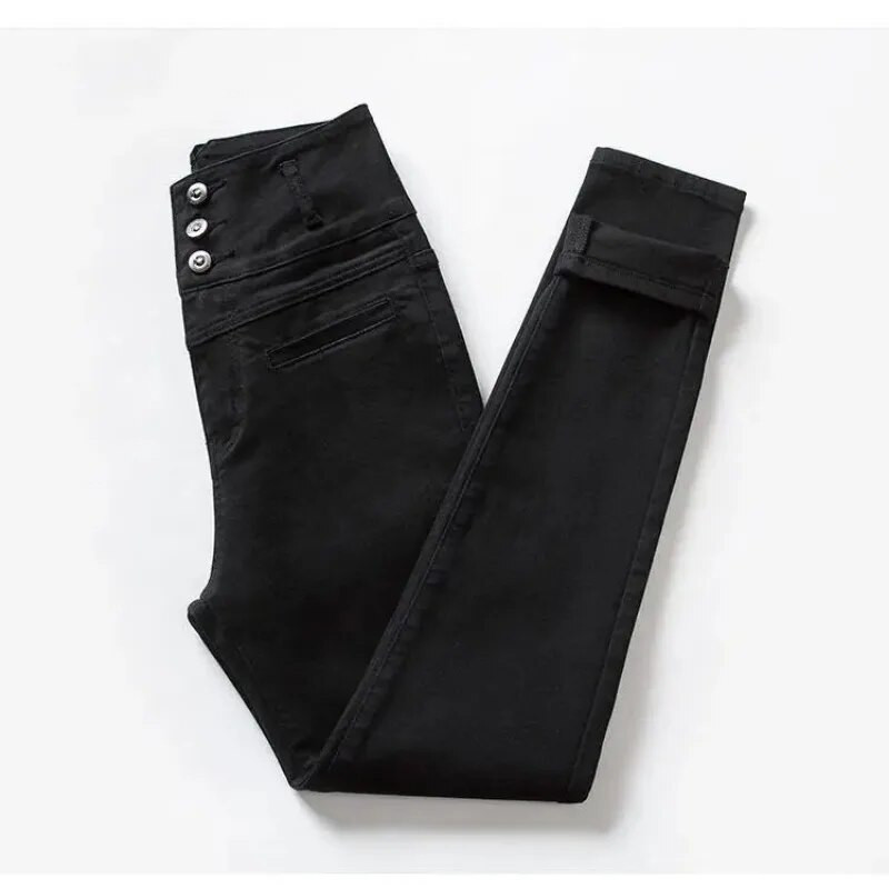 Džínsové legíny po členky, nadrozmerné 5XL, vysoký pás, dámske módne strečové skinny džínsy Vaqueros, čierne a biele, slim ceruzkové nohavice