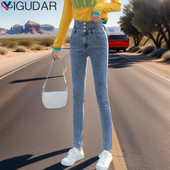 Blugi clasici pentru femei Pantaloni super elastici de modă 2024 Pantaloni de denim cu talie înaltă pentru femei Streetwear Trendy ropa de mujer