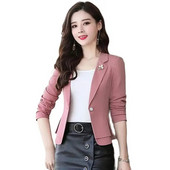 Jarné a jesenné nové sako pre ženy 2023, jednofarebné módne štíhle kancelárske krátke sako pre ženy, elegantné sako pre ženy, kabát W959