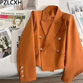 Jachetă de costum scurtă pentru femei, primăvară și toamnă 2024, versiunea coreeană, top de costum retro, popular pentru slăbit