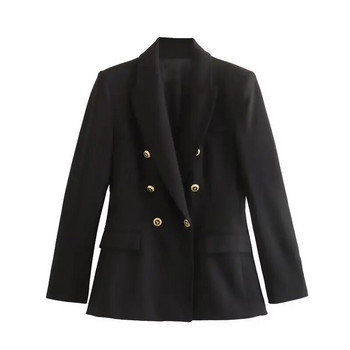 TRAF 2023 Office Blazer για Γυναικεία Διπλό στήθος Γυναικεία σακάκια Μακρυμάνικο ίσιο Blazer Γυναικείο Μπουφάν Streetwear Γυναικείο παλτό