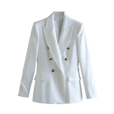 TRAF 2023 Blazer de birou pentru femei Sacouri de damă cu două piepte Blazer cu mânecă lungă Blazer drept pentru femei Jachetă de stradă Jachetă pentru femei