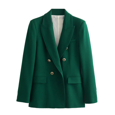 TRAF 2023 Blazer de birou pentru femei Sacouri de damă cu două piepte Blazer cu mânecă lungă Blazer drept pentru femei Jachetă de stradă Jachetă pentru femei