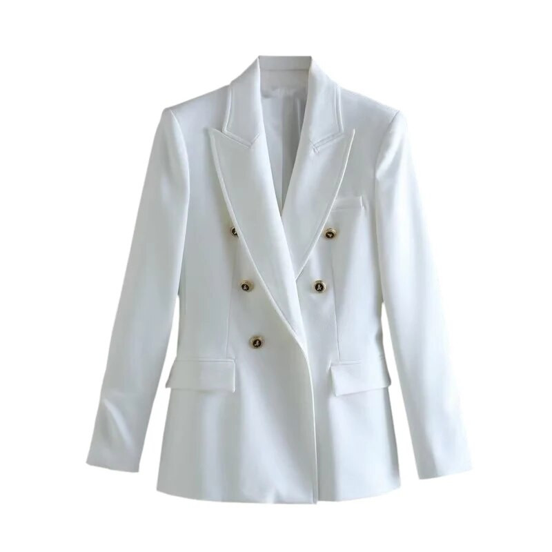 TRAF 2023 Blazer de birou pentru femei Sacouri de damă cu două piepte Blazer cu mânecă lungă Blazer drept pentru femei Jachetă de stradă Jachetă pentru femei