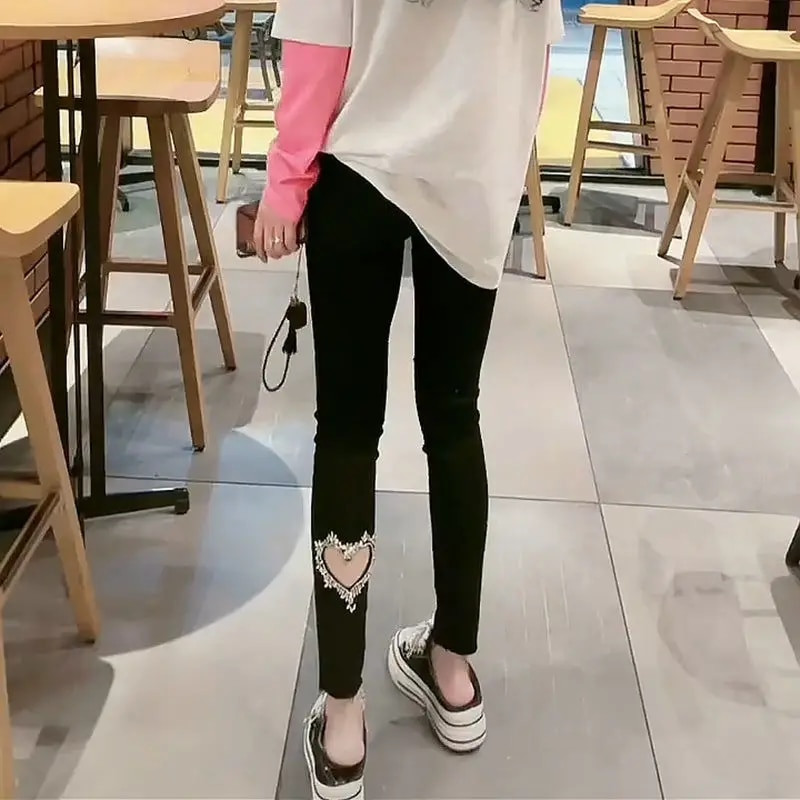 Dámske rifle s vysokým pásom, veľké veľkosti, dámske oblečenie, kórejská móda, džínsové overaly, mestské nohavice, trend