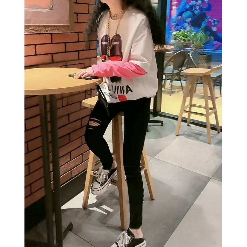 Dámske rifle s vysokým pásom, veľké veľkosti, dámske oblečenie, kórejská móda, džínsové overaly, mestské nohavice, trend