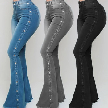 Дамски дънкови клоширани панталони Lady Plus Size 5XL Jean Pant Femal High Waist Jeans 2023 Пролет Есен High Street Панталони Облекло