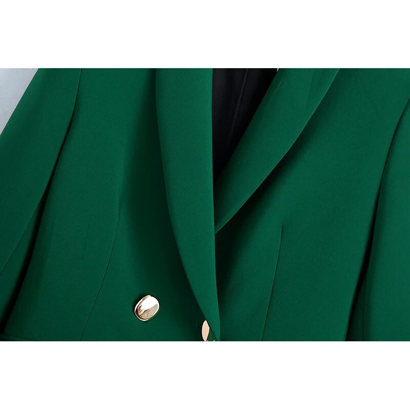 KONDALA 2023 Fashion Vintage Elegant Verde Oversized Long Femei Blazer Office Lady Buzunar Moda Toamnă Jachetă Femeie Business