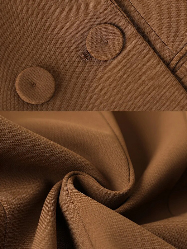 Nové jarné jesenné hnedé čierne sako pre ženy s dlhým rukávom, jednoradové kancelárske sako, obchodné pracovné oblečenie, formálny kabát