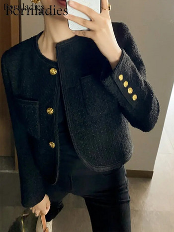 Bornladies Chic Loose Women Κορεάτικο Κομψό κοντό σακάκι Φθινοπωρινό μονό στήθος γυναικείο σακάκι με ολόσωμο μανίκι