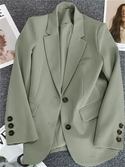 „Yitimuceng“ moteriškas švarkas su apykakle, 2023 m. Naujos mados, laisvalaikio biuro moteriškos paltai, vientisa, elegantiška striukė