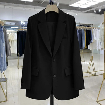Blazer για γυναίκες Casual Κορεάτικο μονόχρωμο μακρυμάνικο σακάκι γυναικείο παλτό Cropped Blazer