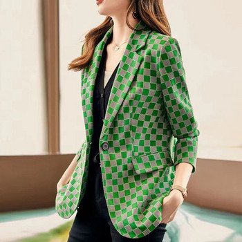 Γυναικεία ρούχα με δικτυωτό σακάκι παντός τύπου με κουμπιά με πέτο φθινόπωρο 2023 Νέα υπερμεγέθη casual μπλουζάκια Office Lady Blazers