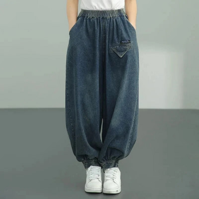 Oversize 110kg Vintage Baggy Farmer Alkalmi Pantalones Holgados Mujer Rugalmas magas derékú farmer széles szárú nadrág Streetwear Vaqueros