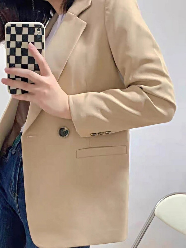 Blazer pentru femei Blazer la modă Topuri cu mânecă lungă Îmbrăcăminte exterioară Chic Elegantă cu mânecă lungă De bază All-match Office Streetwear Nou 2023